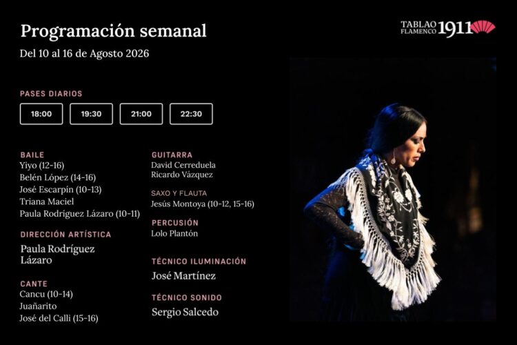 Programación Artística Semanal Tablao Flamenco 1911 10-16 Agosto (1)