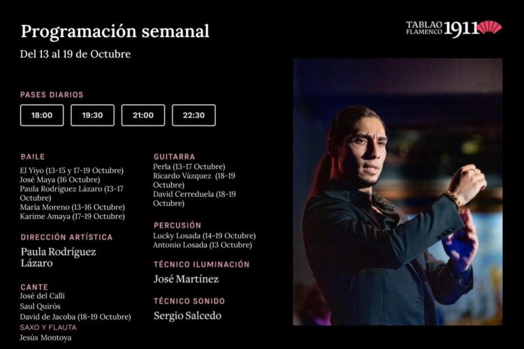 Programación Artística Tablao 1911 13-19 Octubre 2025