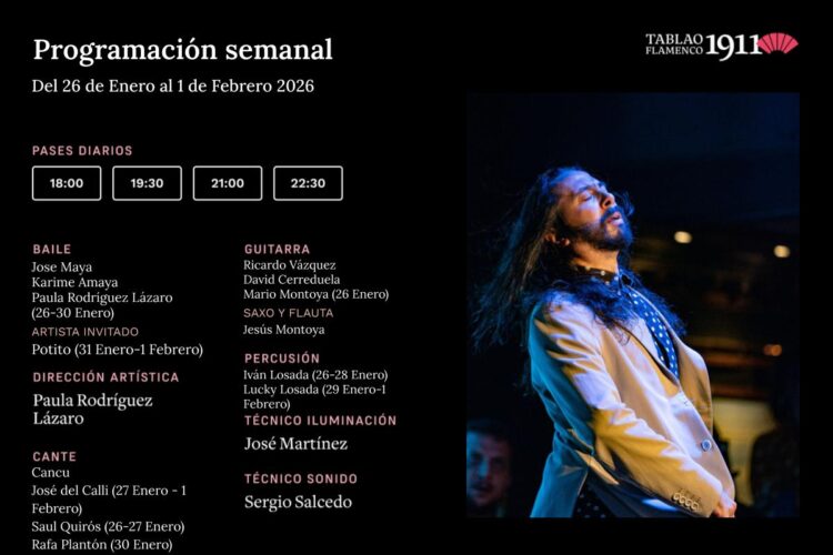 Programación Artística Tablao 1911 26:01 - 01:02