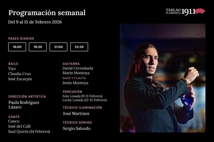 Programación Tablao Flamenco 1911 9-15 Febrero