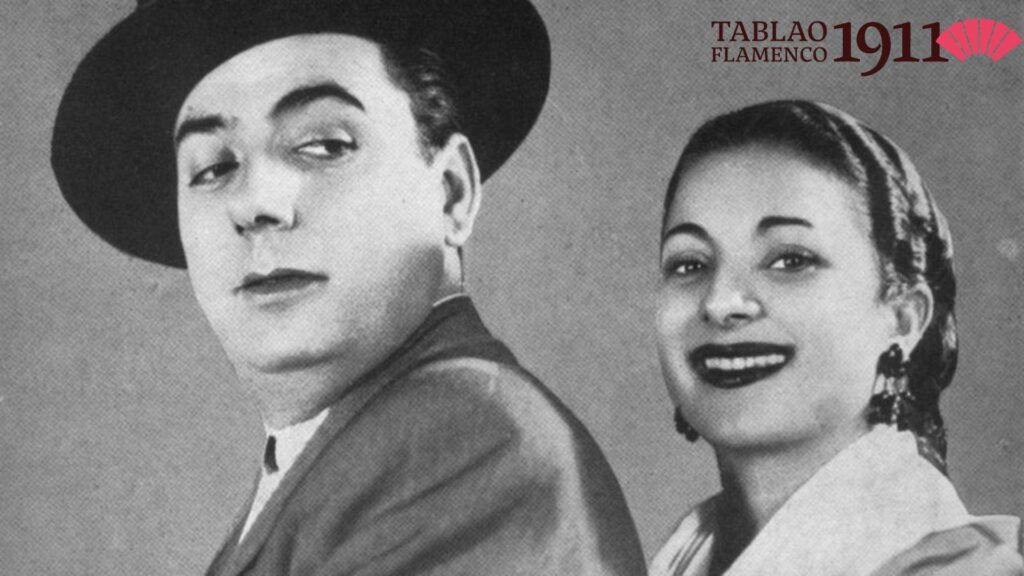 Manolo Caracol posando junto a Lola Flores, 2 referentes del Flamenco del Siglo XX